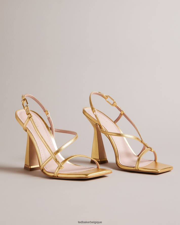 être Ted Baker femmes sandales à talons géométriques à lanières Cayena or FR8J42893 chaussures