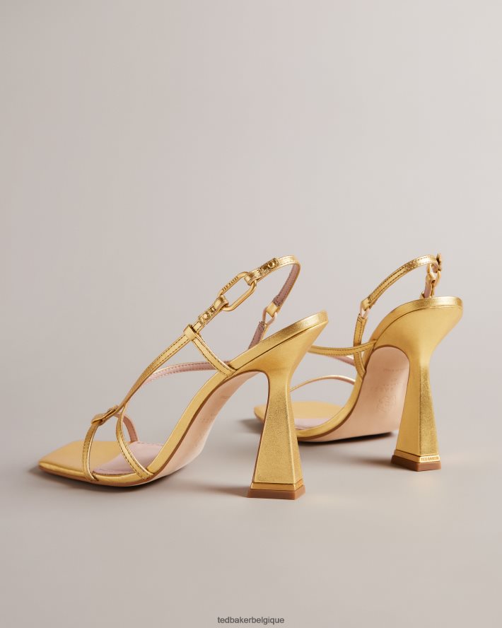 être Ted Baker femmes sandales à talons géométriques à lanières Cayena or FR8J42893 chaussures