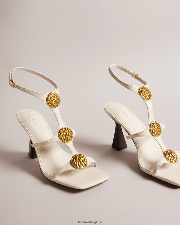 être Ted Baker femmes tayalin - sandales texturées à talons pièces naturel FR8J42879 chaussures