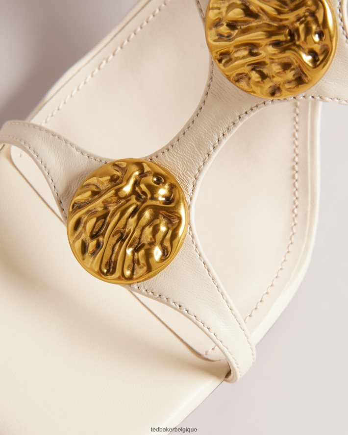 être Ted Baker femmes tayalin - sandales texturées à talons pièces naturel FR8J42879 chaussures