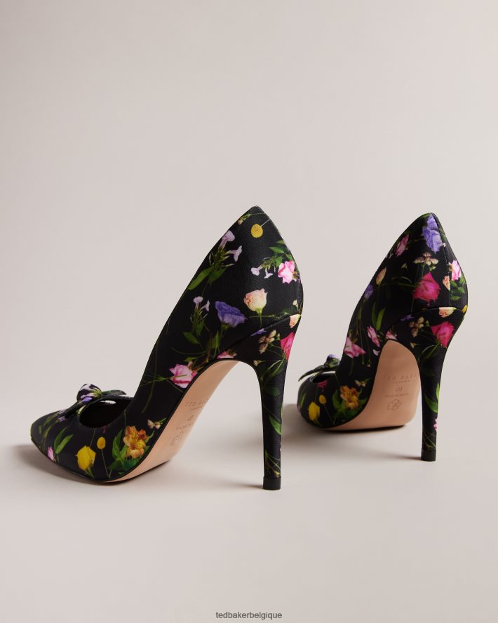 être Ted Baker femmes telini - escarpins à nœud et imprimé fleuri noir FR8J42890 chaussures