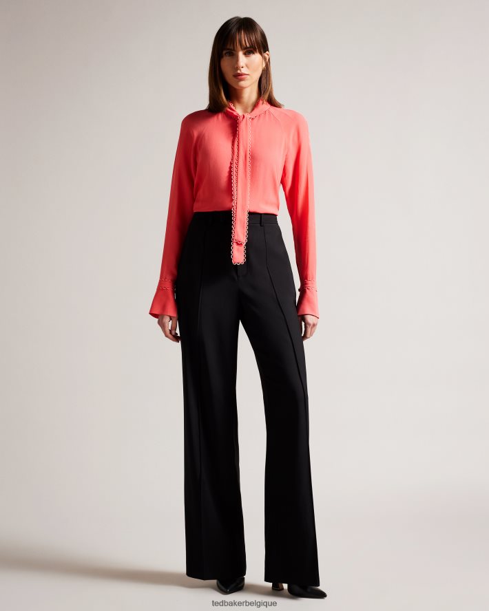 être Ted Baker femmes Blouse julinaa avec bordure à rouleaux corail FR8J42366 vêtements