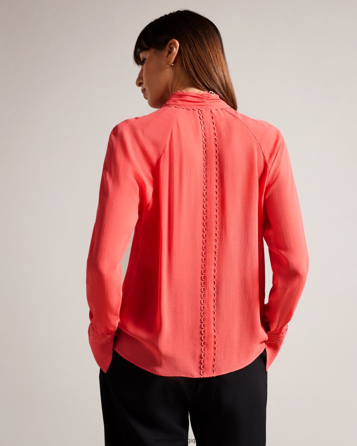 être Ted Baker femmes Blouse julinaa avec bordure à rouleaux corail FR8J42366 vêtements
