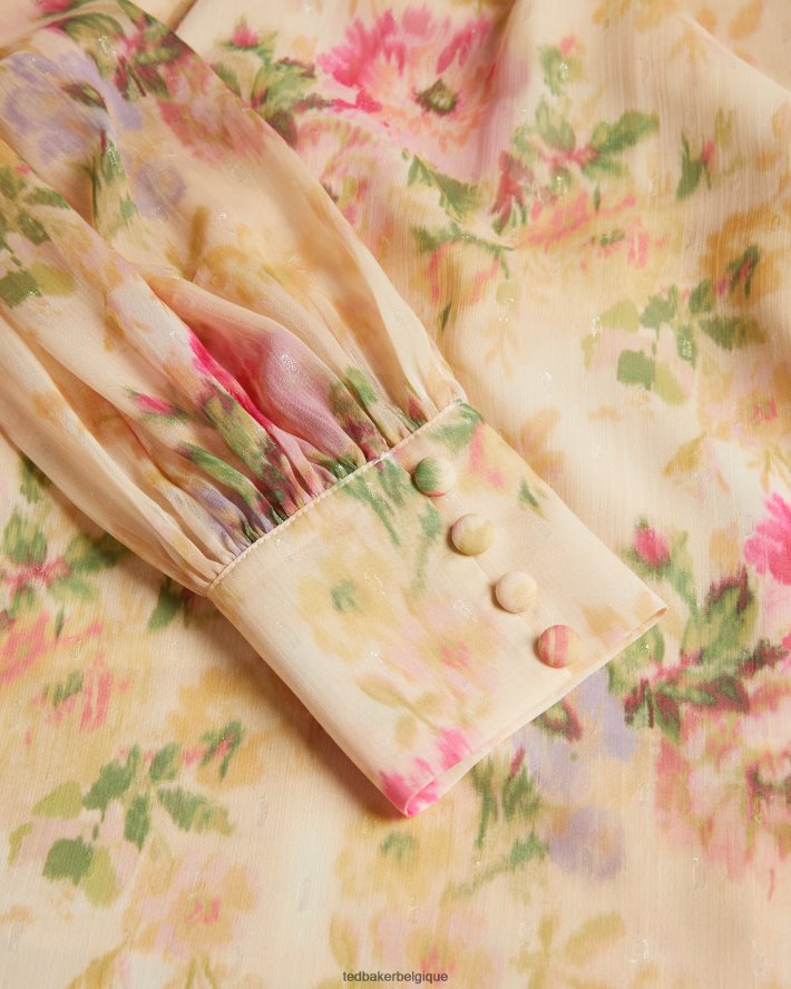 être Ted Baker femmes Helenoh - Blouse fleurie à volants bronzer FR8J42408 vêtements