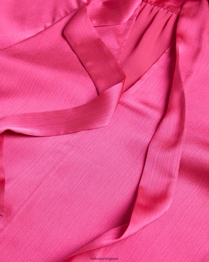 être Ted Baker femmes Joanha - Blouse à manches longues et col montant avec découpes rose profond FR8J42107 vêtements