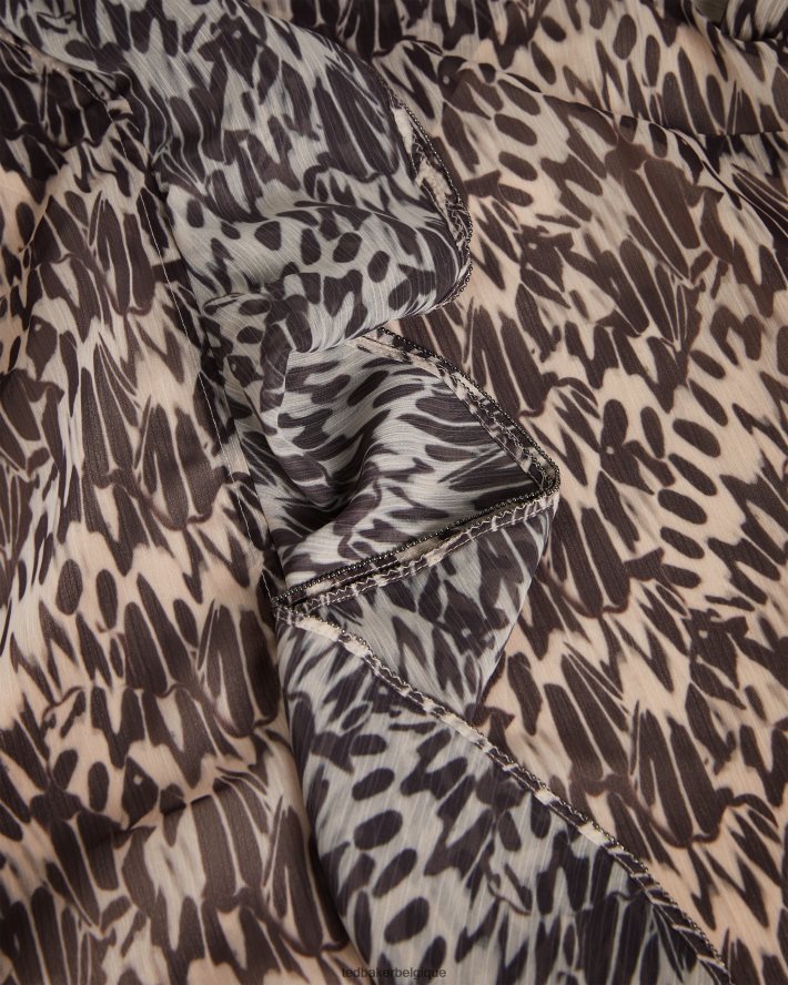 être Ted Baker femmes bertei - blouse à volants et col en V rose-nude FR8J42114 vêtements