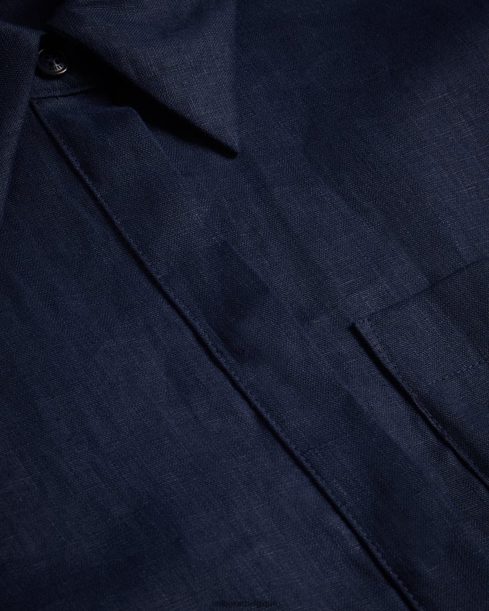 être Ted Baker femmes chemise longue en lin dorahh marine FR8J42476 vêtements