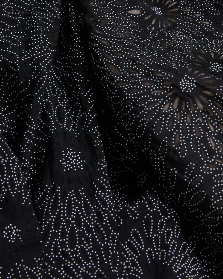 être Ted Baker femmes Ingriid - Haut carré à manches bouffantes noir FR8J42340 vêtements