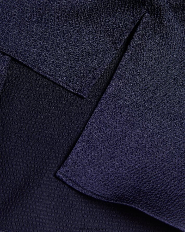 être Ted Baker femmes Jamihla - Haut sans manches en satin martelé marine FR8J42433 vêtements