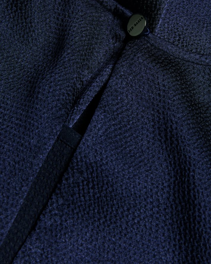 être Ted Baker femmes Jamihla - Haut sans manches en satin martelé marine FR8J42433 vêtements