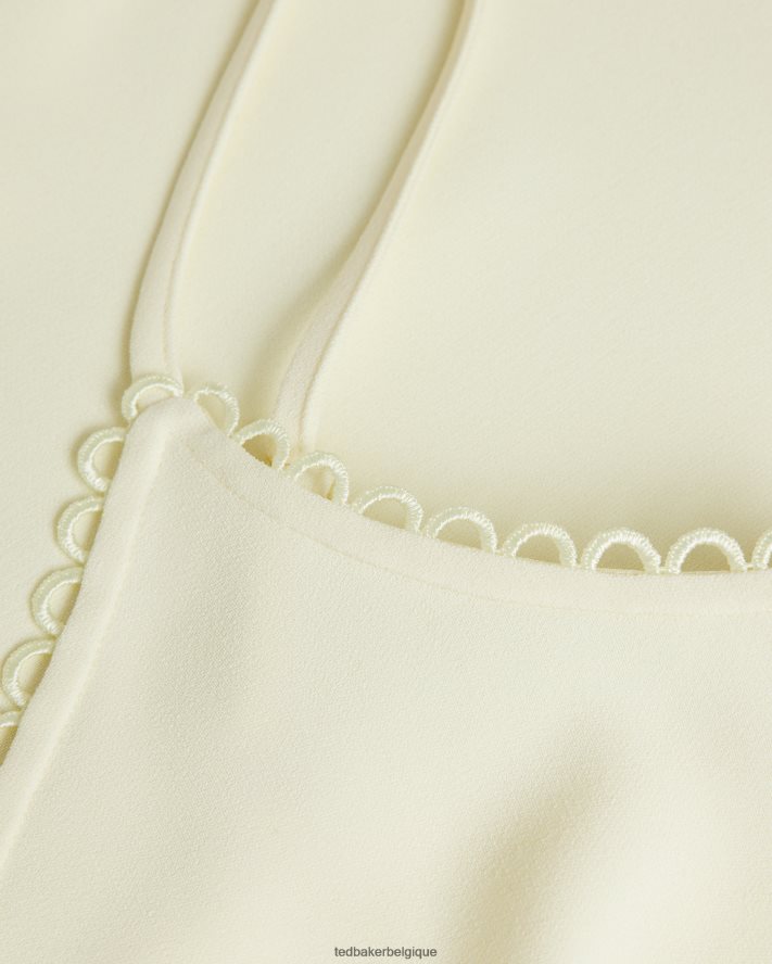 être Ted Baker femmes andreno - Caraco à bretelles avec bordures en boucle jaune clair FR8J42384 vêtements