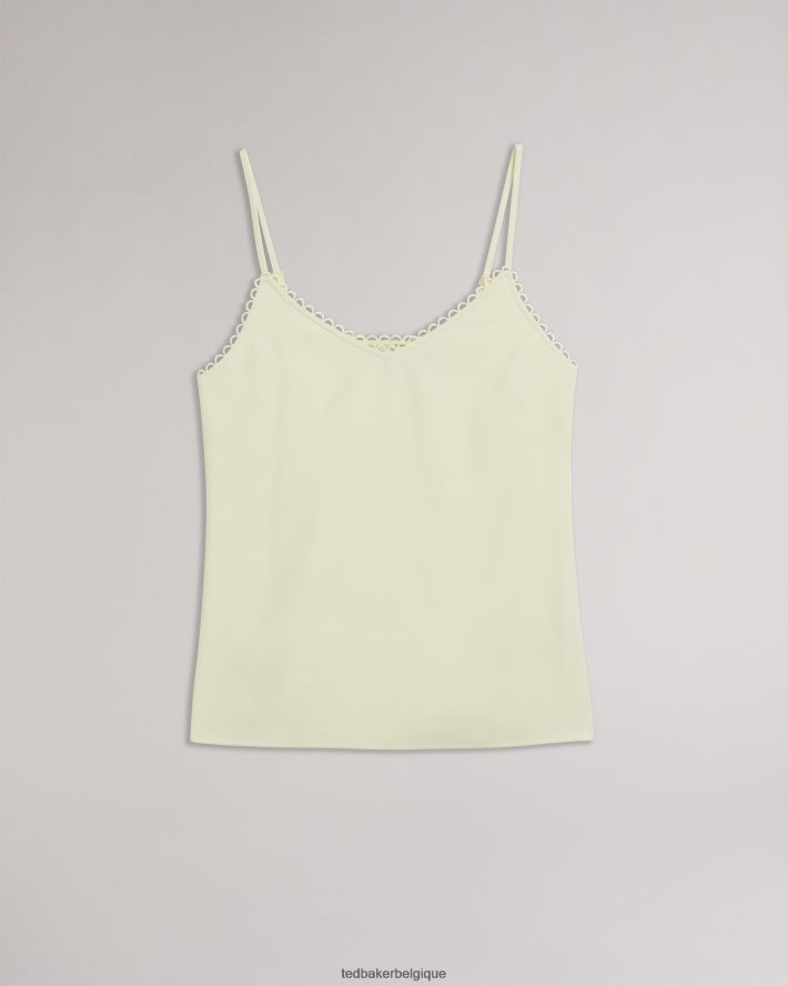 être Ted Baker femmes andreno - Caraco à bretelles avec bordures en boucle jaune clair FR8J42384 vêtements