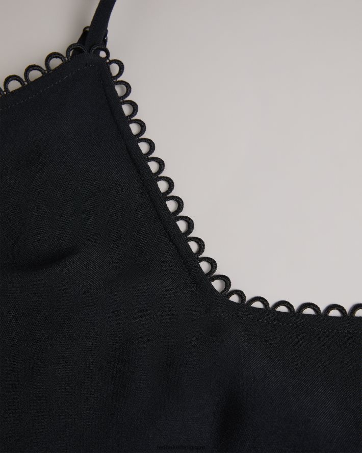 être Ted Baker femmes andreno - Caraco à bretelles avec bordures en boucle noir FR8J42316 vêtements