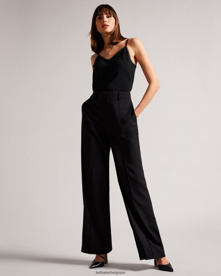 être Ted Baker femmes andreno - Caraco à bretelles avec bordures en boucle noir FR8J42316 vêtements