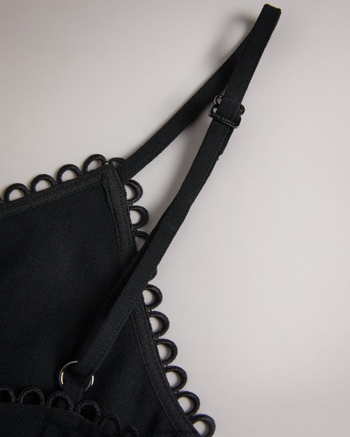 être Ted Baker femmes andreno - Caraco à bretelles avec bordures en boucle noir FR8J42316 vêtements