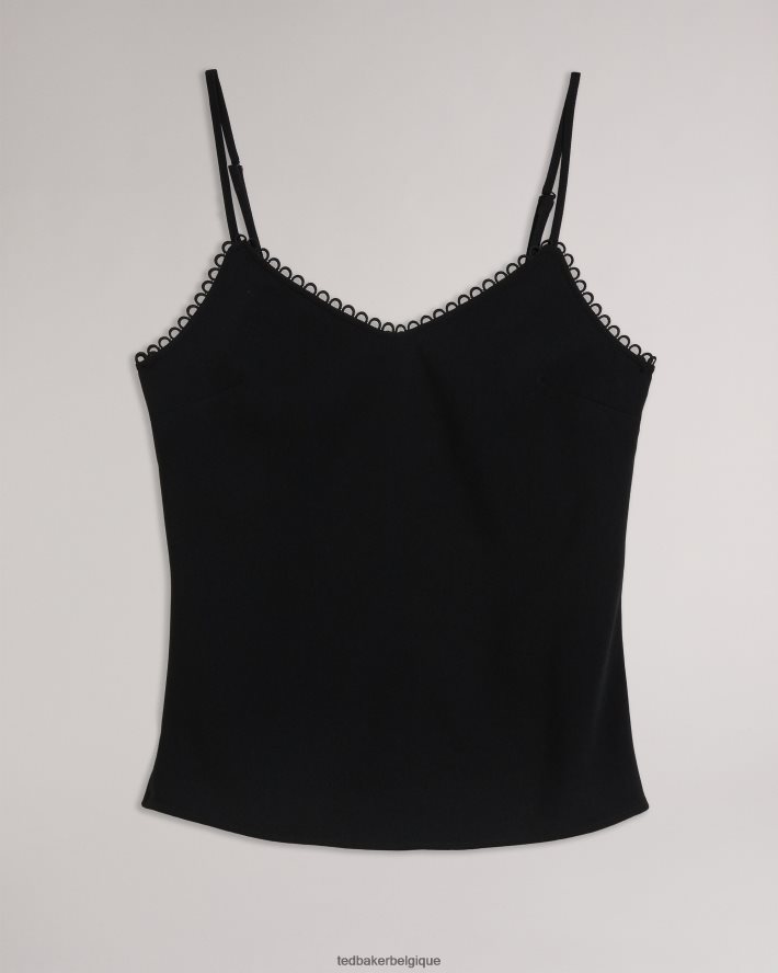 être Ted Baker femmes andreno - Caraco à bretelles avec bordures en boucle noir FR8J42316 vêtements