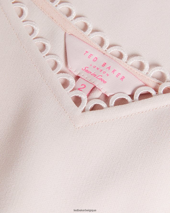 être Ted Baker femmes andreno - Caraco à bretelles avec bordures en boucle nu clair FR8J42326 vêtements