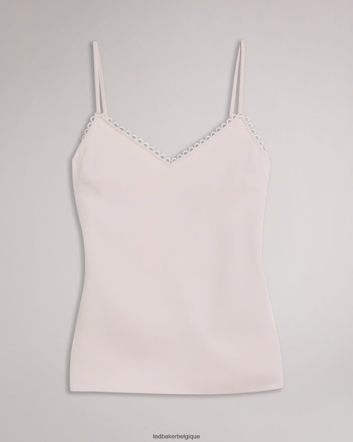 être Ted Baker femmes andreno - Caraco à bretelles avec bordures en boucle nu clair FR8J42326 vêtements