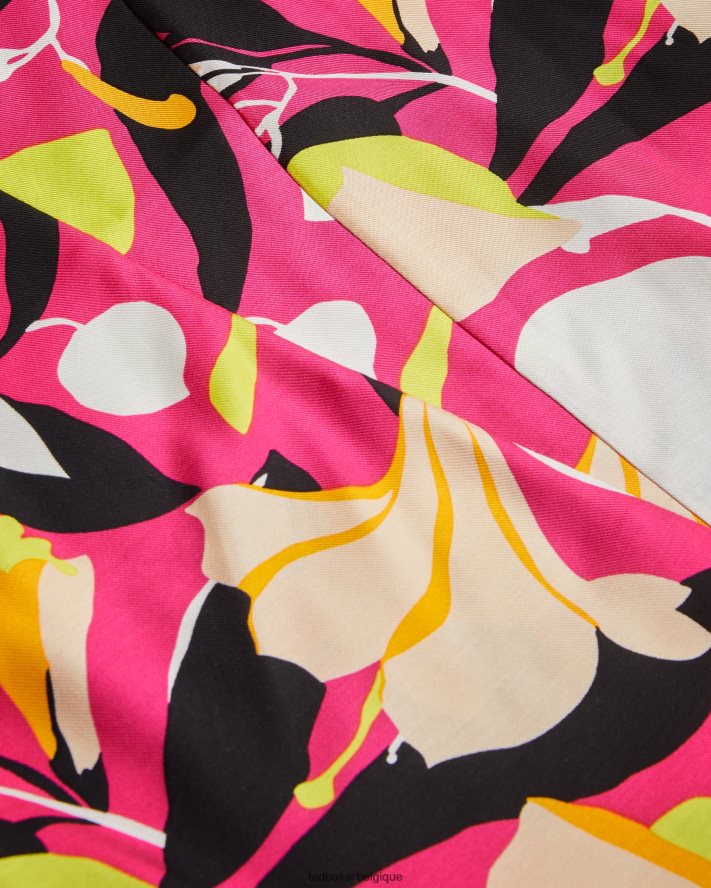 être Ted Baker femmes caraco effet double épaisseur à imprimé abstrait Thaliah rose pétant FR8J4236 vêtements