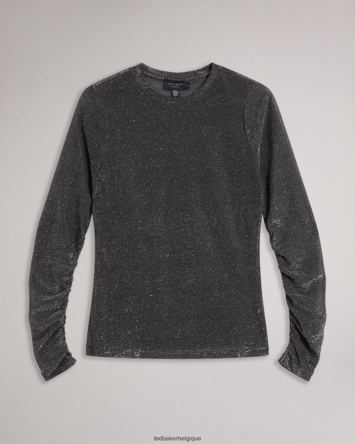 être Ted Baker femmes genini - haut à manches longues scintillant noir FR8J42115 vêtements