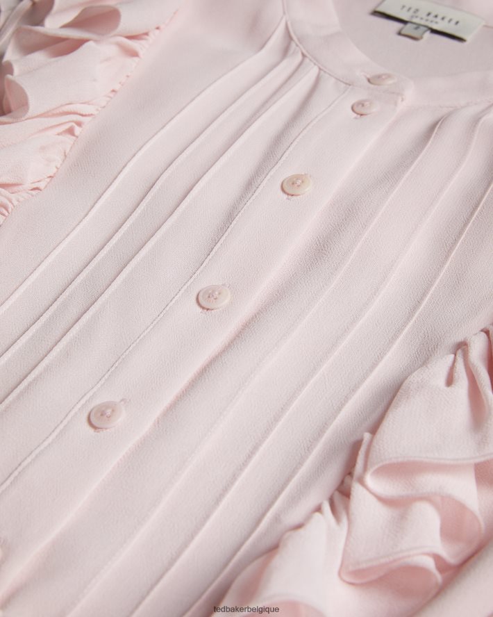 être Ted Baker femmes haut sans manches à volants evalie nu clair FR8J42254 vêtements