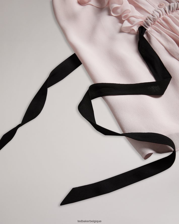 être Ted Baker femmes haut sans manches à volants evalie nu clair FR8J42254 vêtements