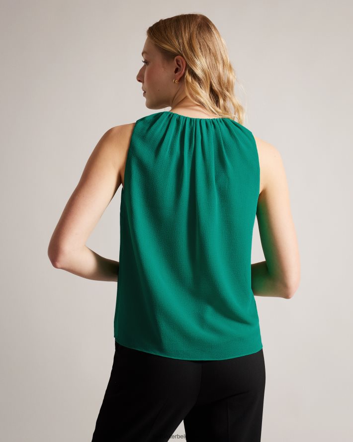 être Ted Baker femmes lydhia - top sans manches avec lien à nouer vert FR8J42457 vêtements