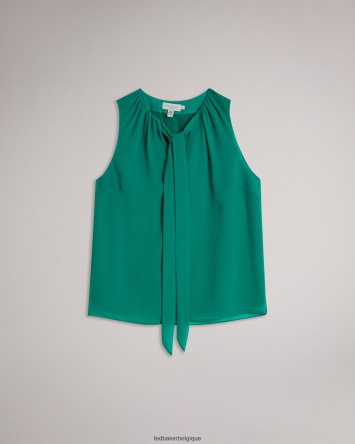 être Ted Baker femmes lydhia - top sans manches avec lien à nouer vert FR8J42457 vêtements