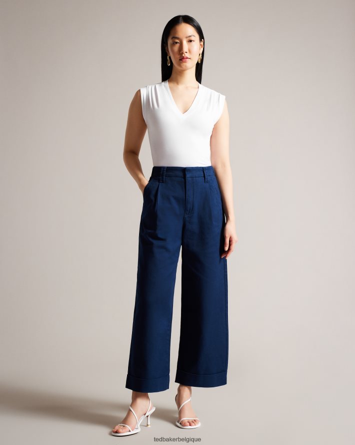 être Ted Baker femmes Brielll ajusté col V blanc FR8J42150 vêtements