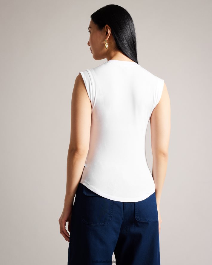 être Ted Baker femmes Brielll ajusté col V blanc FR8J42150 vêtements