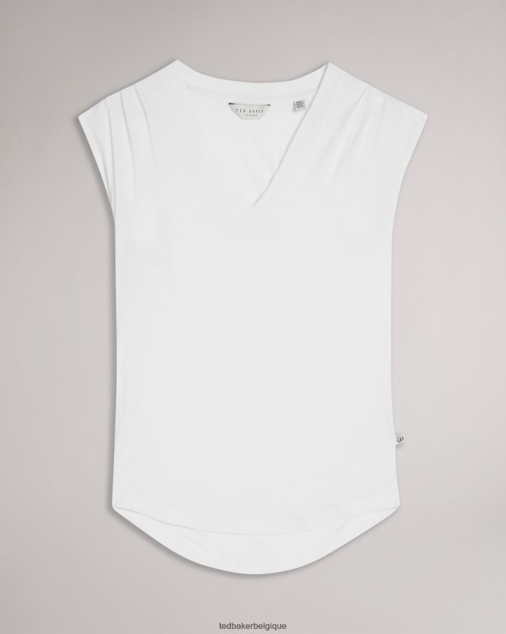 être Ted Baker femmes Brielll ajusté col V blanc FR8J42150 vêtements