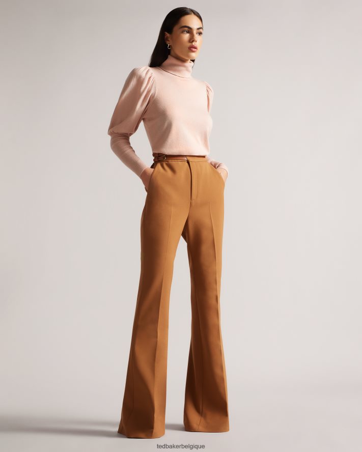 être Ted Baker femmes Col roulé Aidabel avec détails de manches volumineuses rose sombre FR8J4292 vêtements