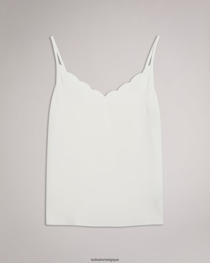 être Ted Baker femmes Siina - Caraco à encolure festonnée Ivoire FR8J42164 vêtements