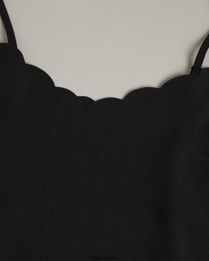 être Ted Baker femmes Siina - Caraco à encolure festonnée noir FR8J42299 vêtements