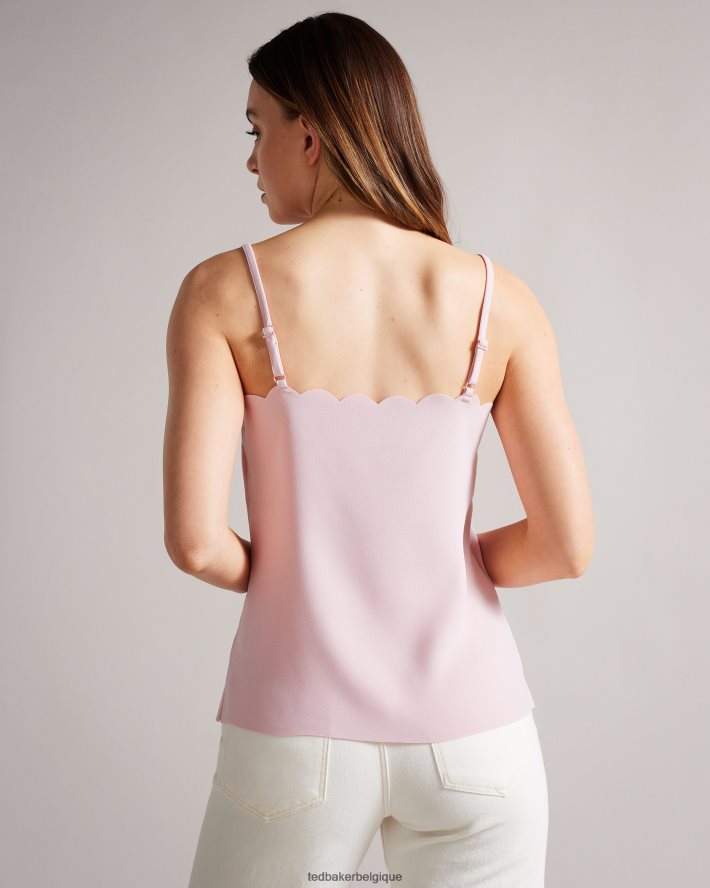 être Ted Baker femmes Siina - Caraco à encolure festonnée rose sombre FR8J42307 vêtements