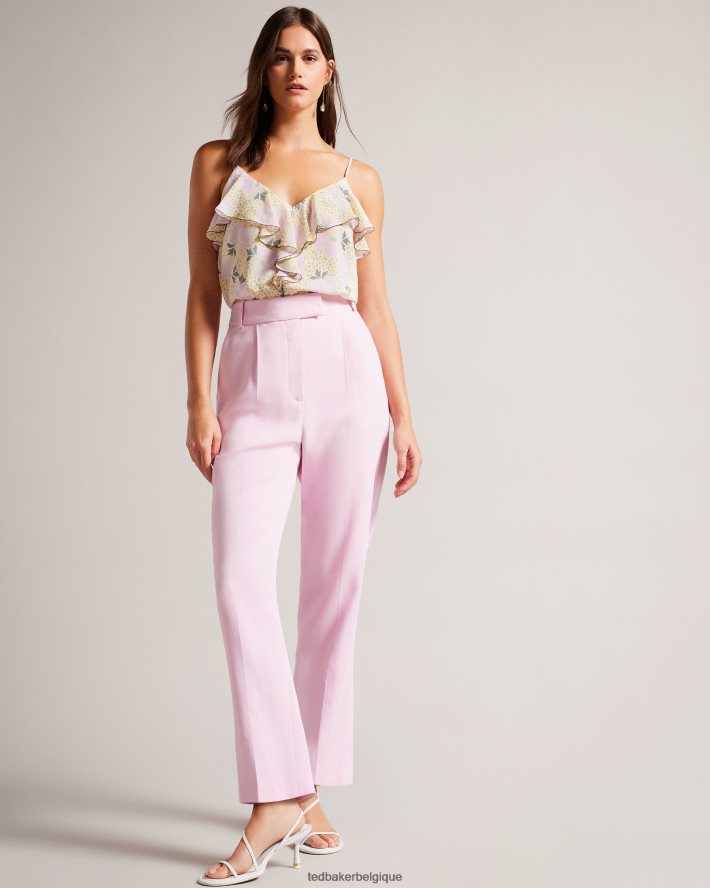 être Ted Baker femmes camisole à col en V et marguerite à volants Shaunia jaune clair FR8J42155 vêtements
