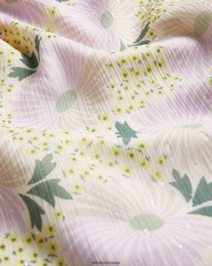 être Ted Baker femmes camisole à col en V et marguerite à volants Shaunia jaune clair FR8J42155 vêtements