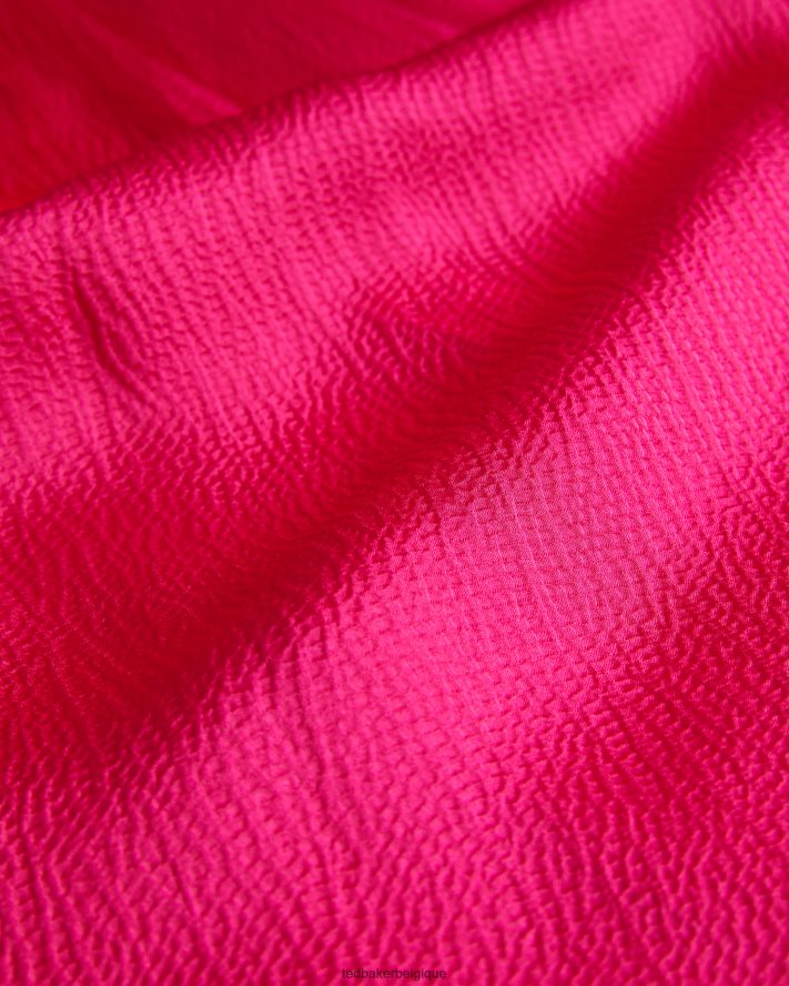 être Ted Baker femmes corrali - haut dos nu en satin plissé rose pétant FR8J4237 vêtements