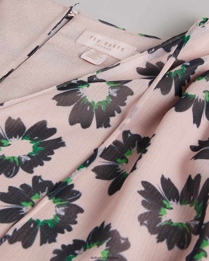 être Ted Baker femmes harlynn - haut à manches fendues et lien à nouer au cou rose FR8J42380 vêtements