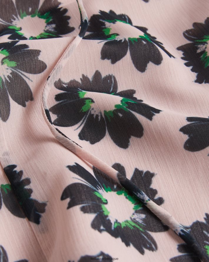 être Ted Baker femmes harlynn - haut à manches fendues et lien à nouer au cou rose FR8J42380 vêtements