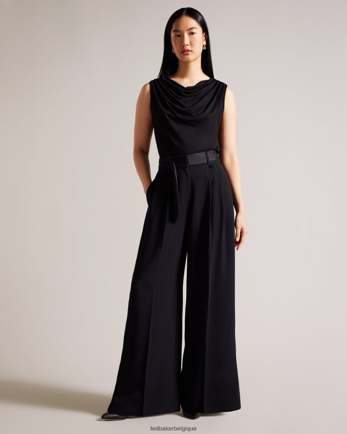 être Ted Baker femmes haut drapé à col bénitier margeta noir FR8J4288 vêtements