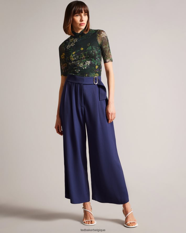 être Ted Baker femmes haut en résille à col montant et gorge noir FR8J42315 vêtements