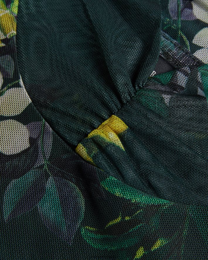 être Ted Baker femmes haut en résille à col montant et gorge noir FR8J42315 vêtements