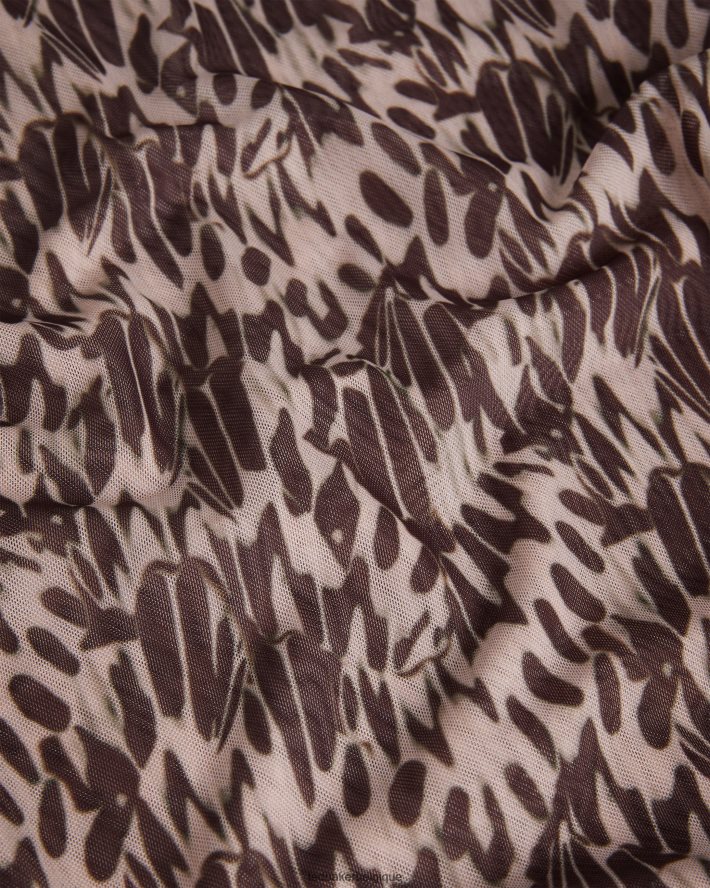 être Ted Baker femmes jumila - haut ajusté à col montant rose-nude FR8J42104 vêtements