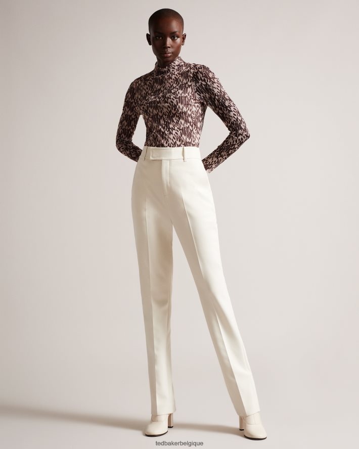 être Ted Baker femmes jumila - haut ajusté à col montant rose-nude FR8J42104 vêtements