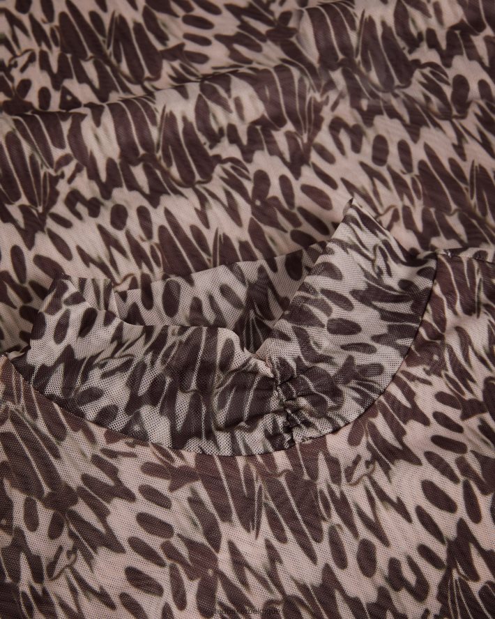 être Ted Baker femmes jumila - haut ajusté à col montant rose-nude FR8J42104 vêtements