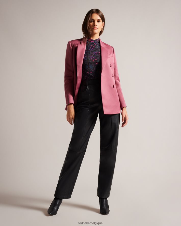 être Ted Baker femmes kamill - haut ajusté en maille à col montant noir FR8J4273 vêtements