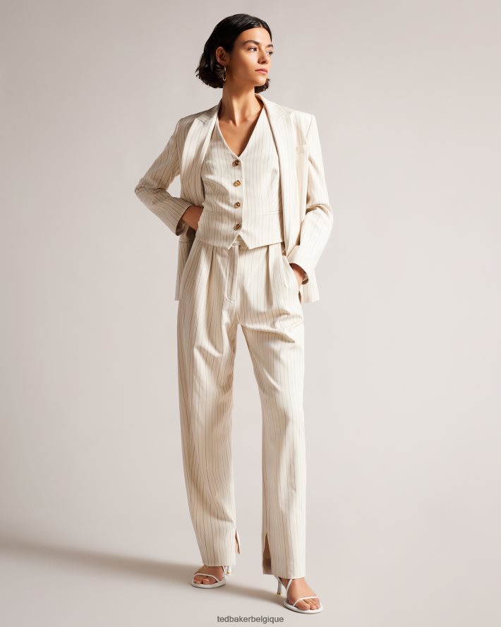 être Ted Baker femmes kllaraj gilet ajusté à col en V crème FR8J42374 vêtements