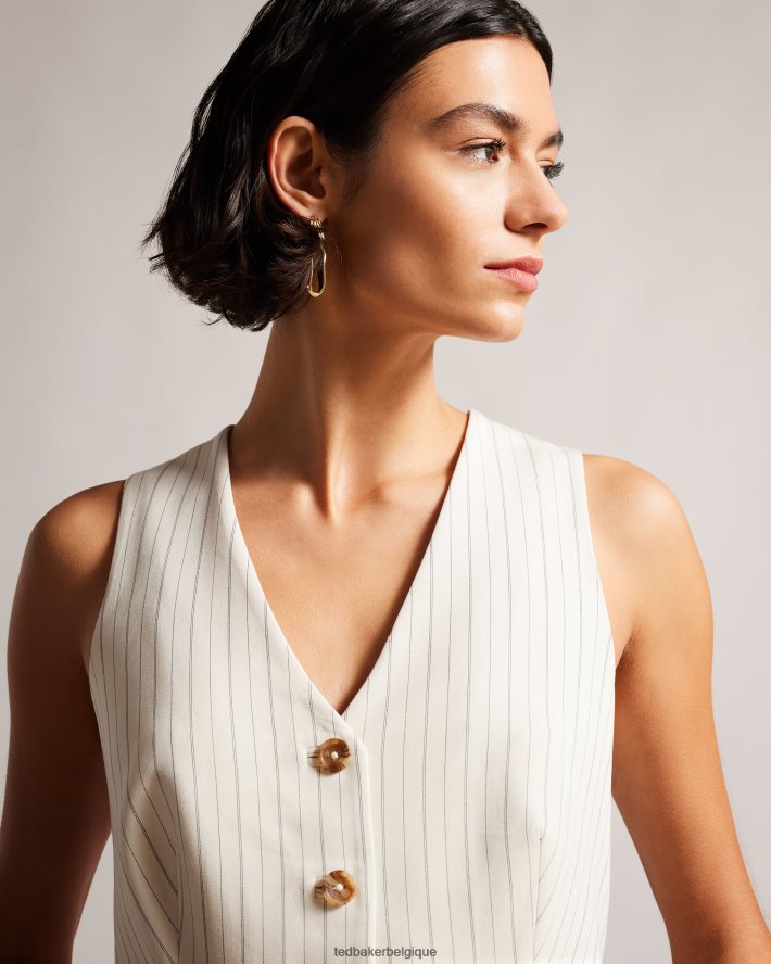 être Ted Baker femmes kllaraj gilet ajusté à col en V crème FR8J42374 vêtements