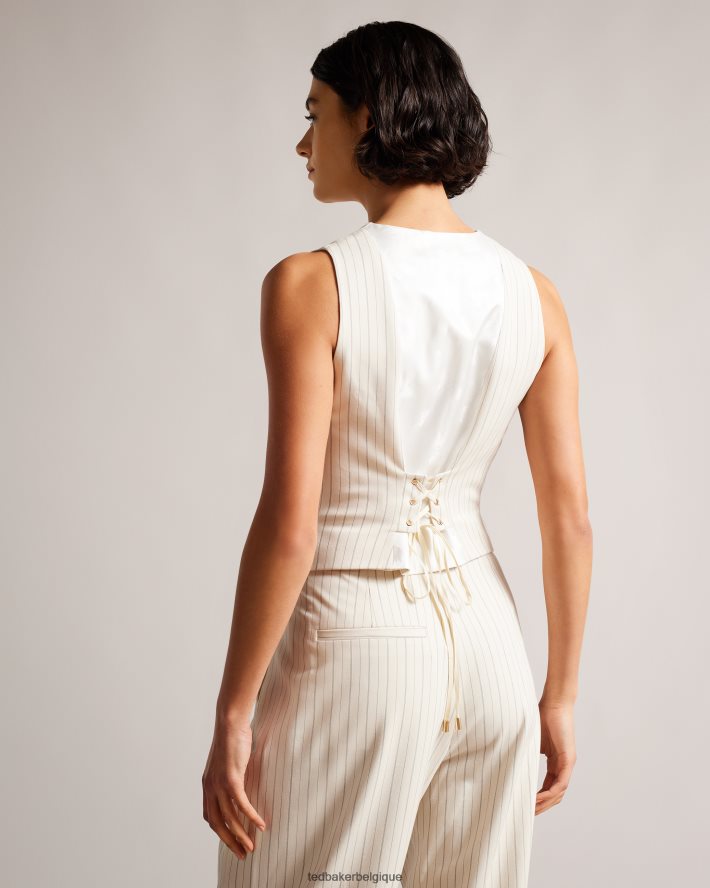 être Ted Baker femmes kllaraj gilet ajusté à col en V crème FR8J42374 vêtements
